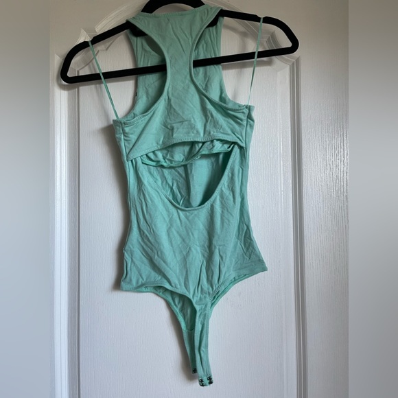 Open back cotton sleeveless graphic body suite top - Picture 2 of 2